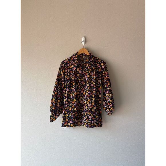 Vintage Tops - vintage 70s floral ballon sleeve long sleeve funky blouse
